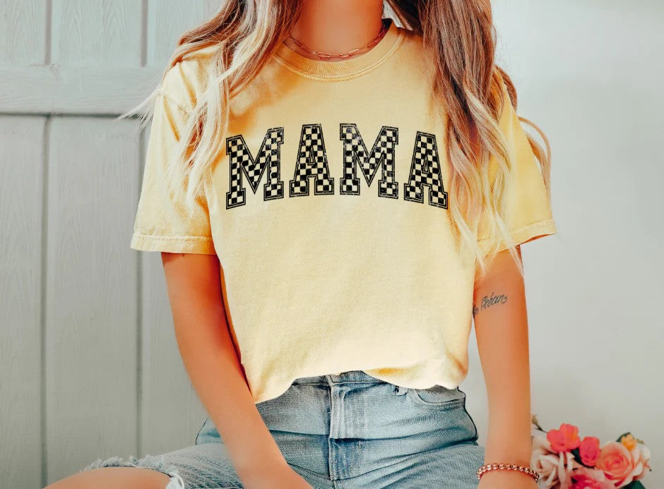 SINGLE COLOR SCREEN PRINT TRANSFER - CHECKERED MAMA