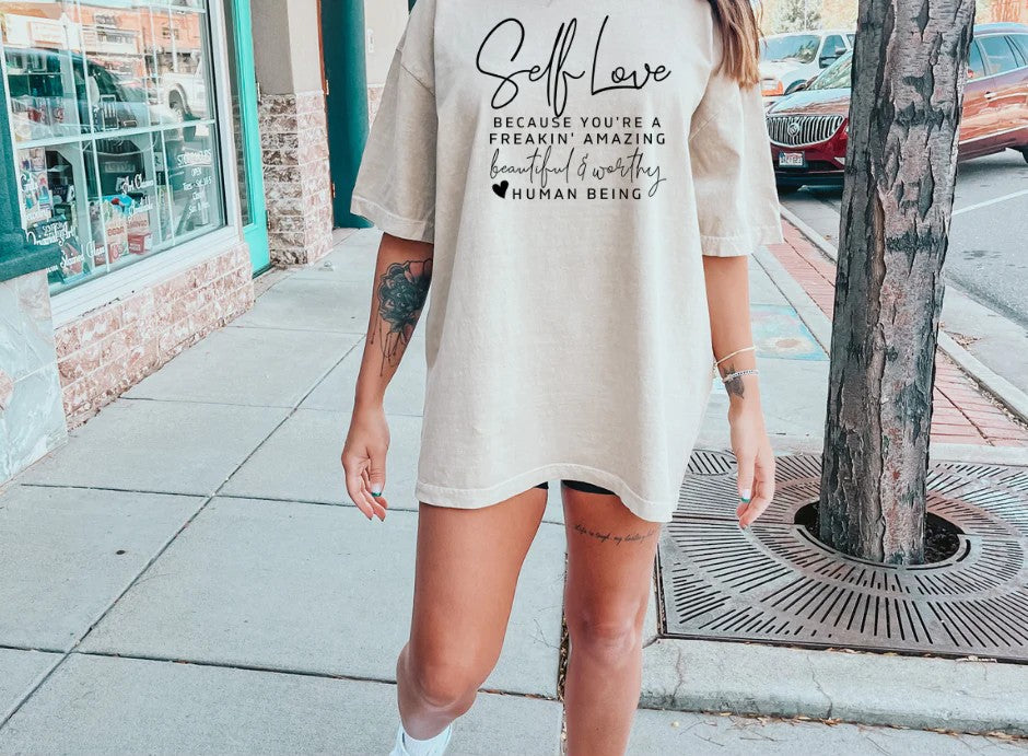 SINGLE COLOR SCREEN PRINT TRANSFER - SELF LOVE