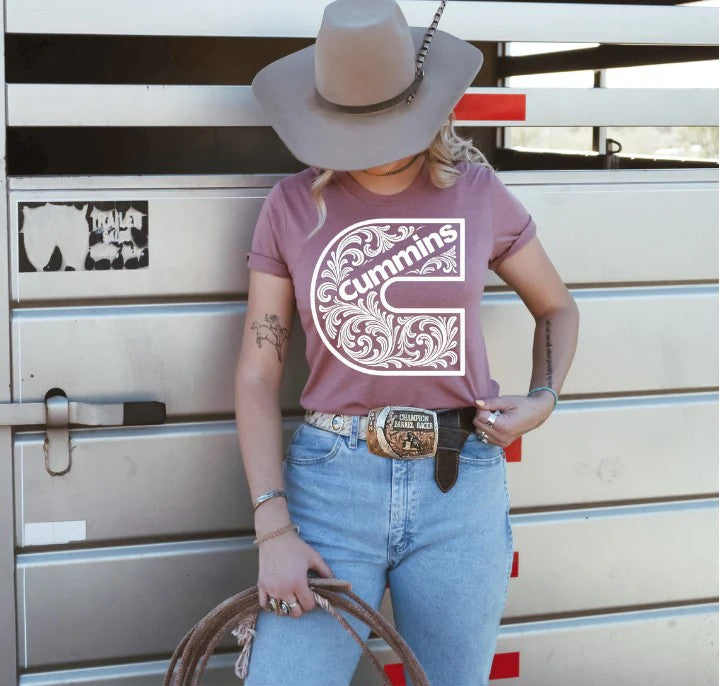 SINGLE COLOR SCREEN PRINT TRANSFER - CUMMINS FLORAL