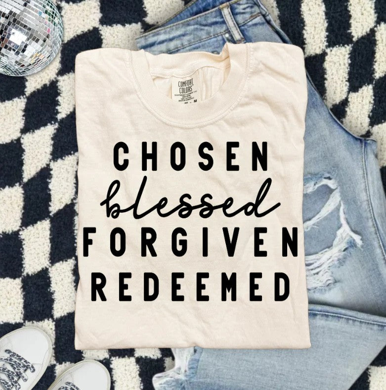 SINGLE COLOR SCREEN PRINT TRANSFER - CHOSEN BLESSED
