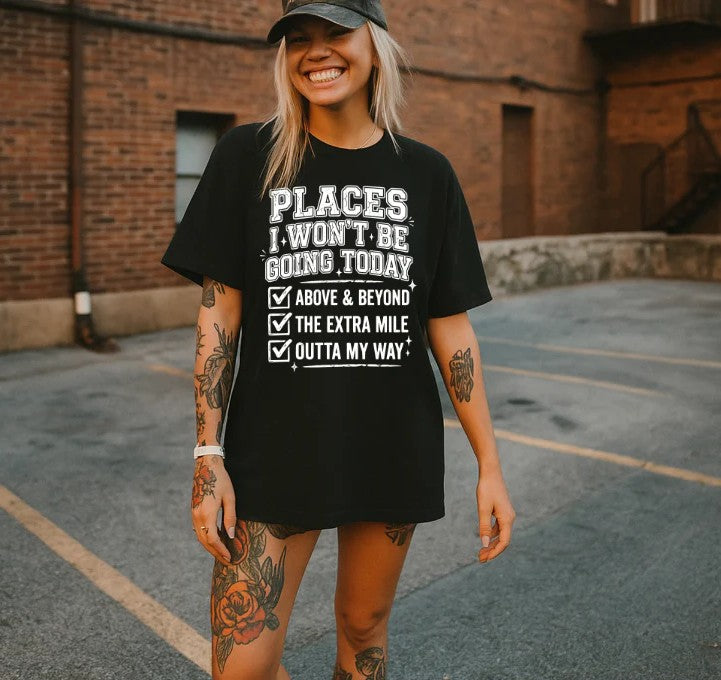 SINGLE COLOR SCREEN PRINT TRANSFER - PLACES I WON'T