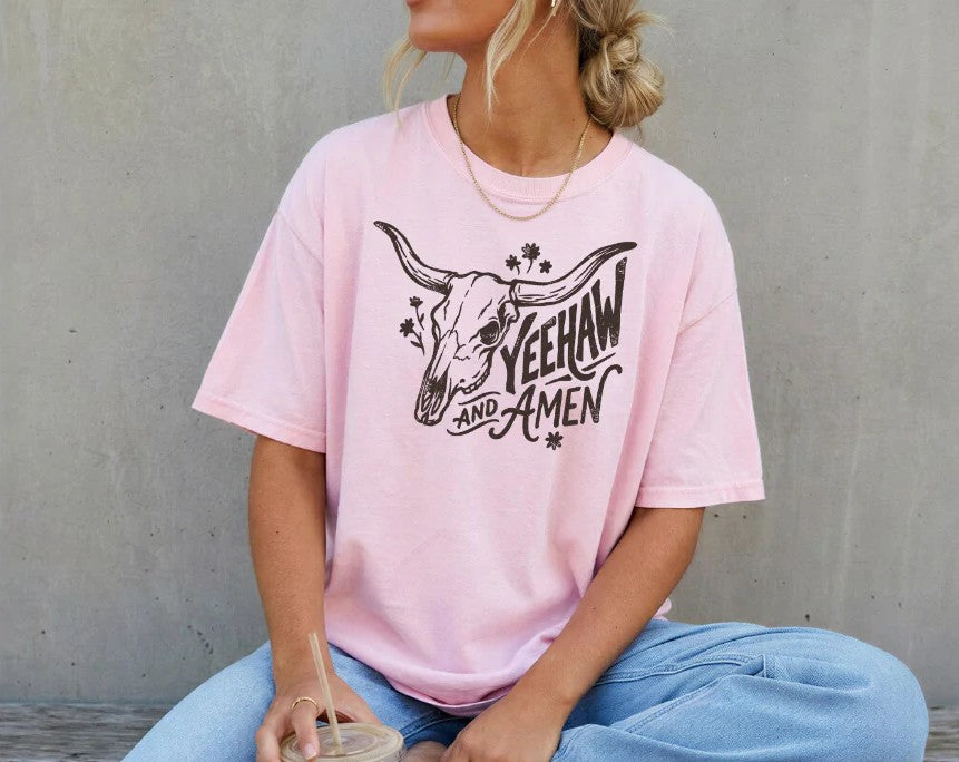 SINGLE COLOR SCRREN PRINT TRANSFER - YEEHAW AND AMEN