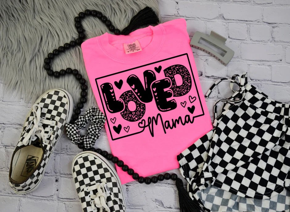 SINGLE COLOR SCREEN PRINT TRANSFER - LOVED MAMA