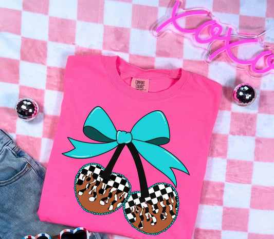 Full Color Screen Print Transfer - Cherry Checkered