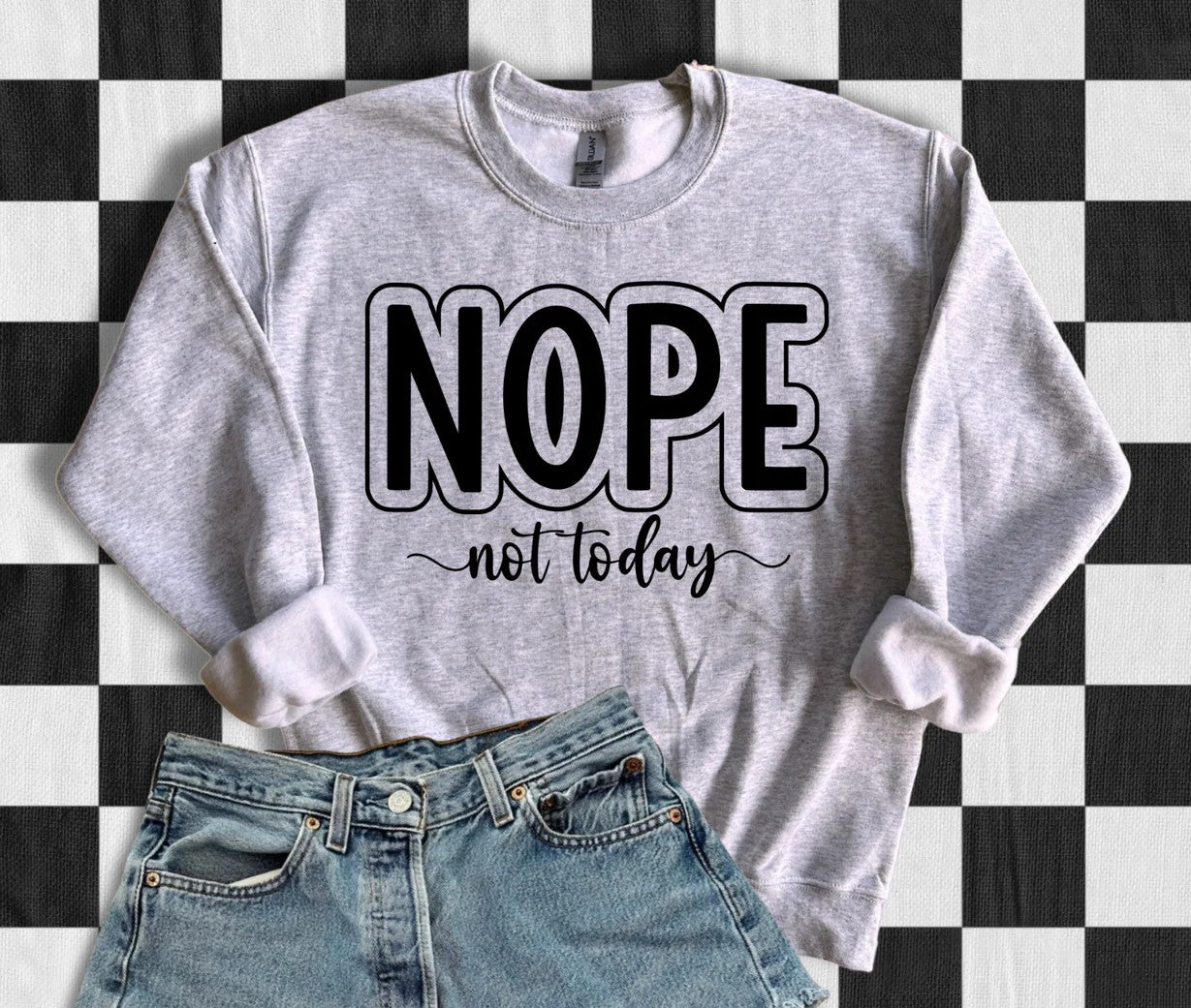 SINGLE COLOR SCREEN PRINT TRANSFER - NOPE NOT TODAY