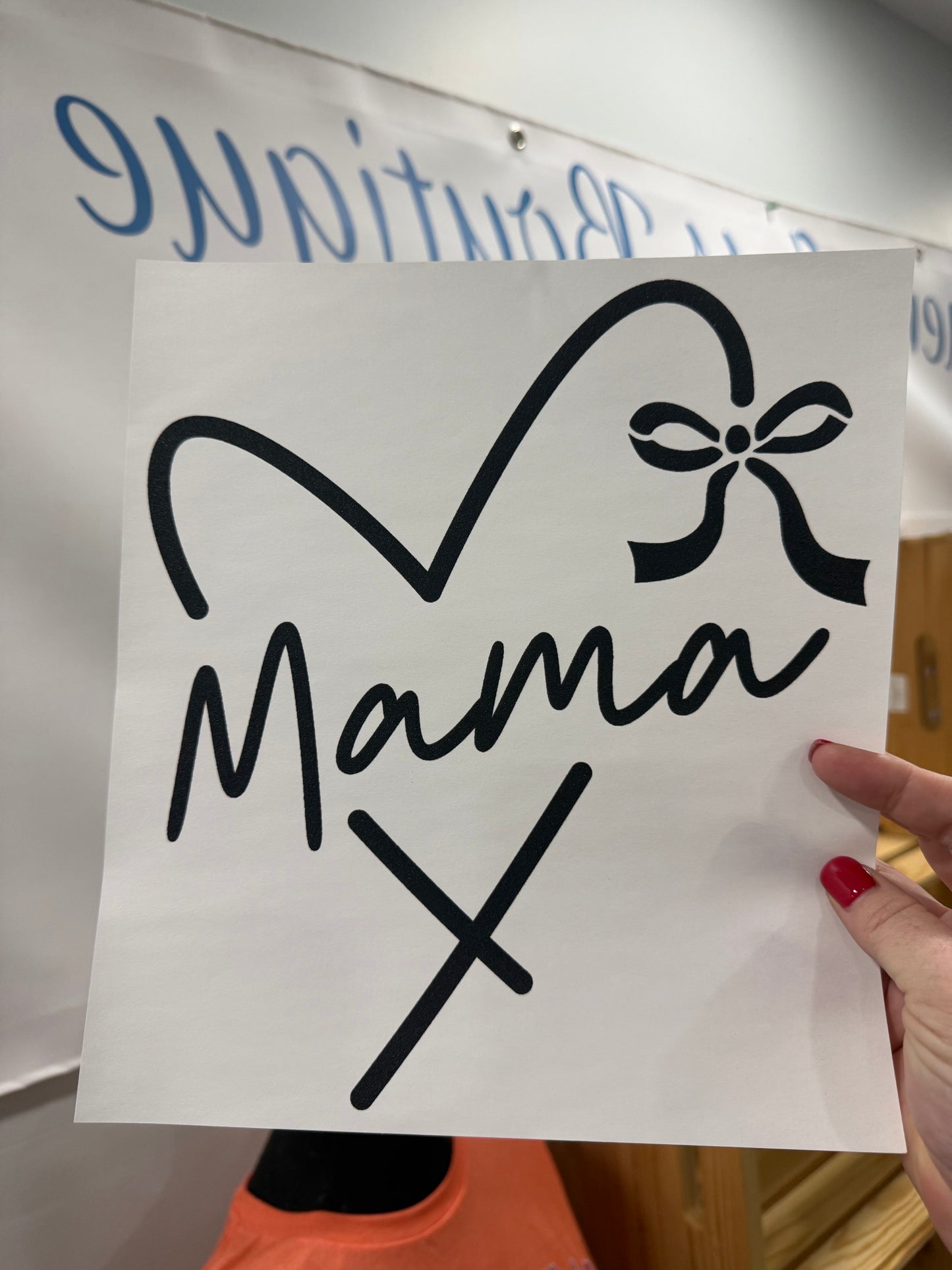 SINGLE COLOR SCREEN PRINT TRANSFER - MAMA HEART