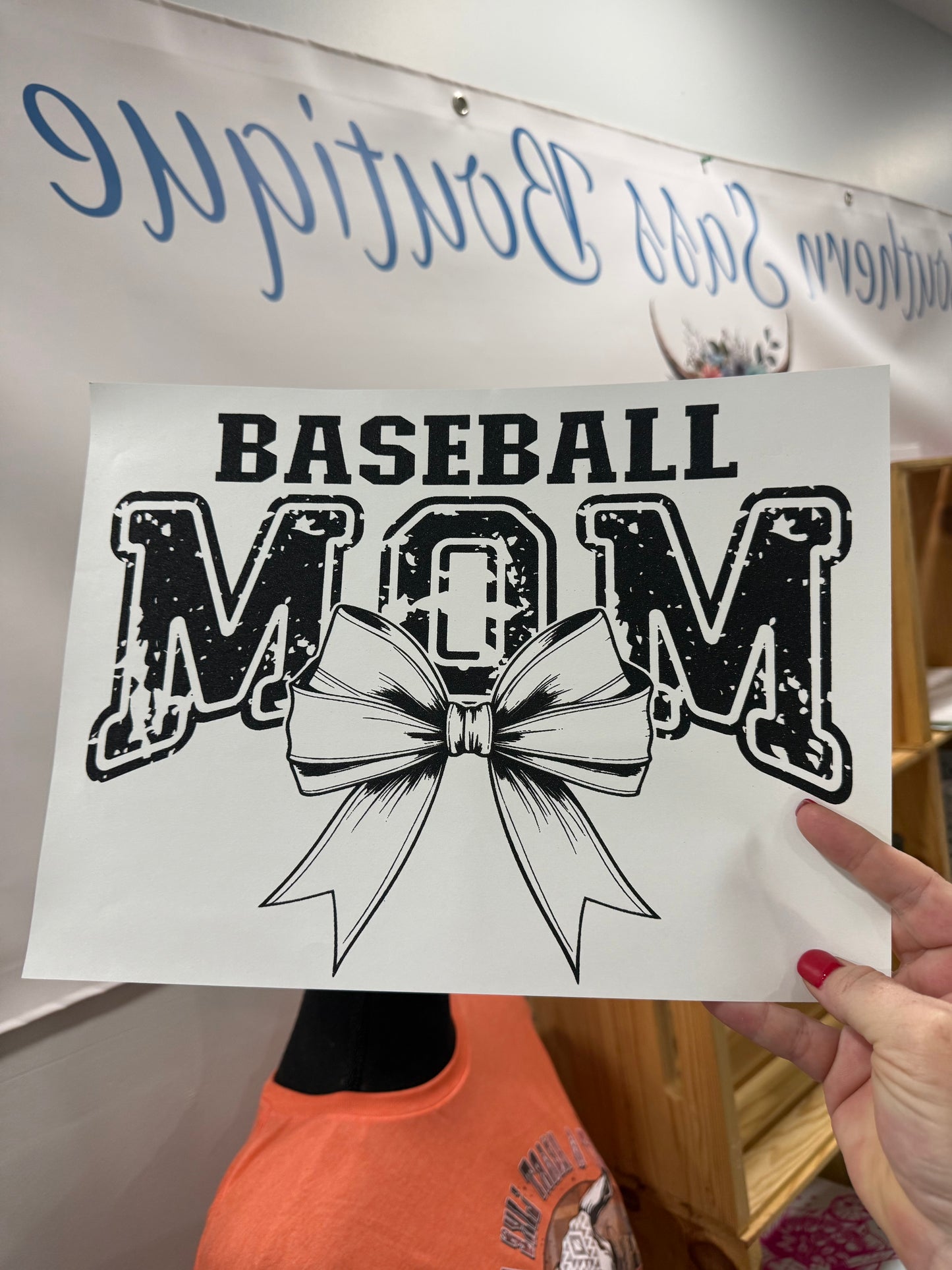 SINGLE COLOR SCREEN PRINT TRANSFER - BASEBALL MOM