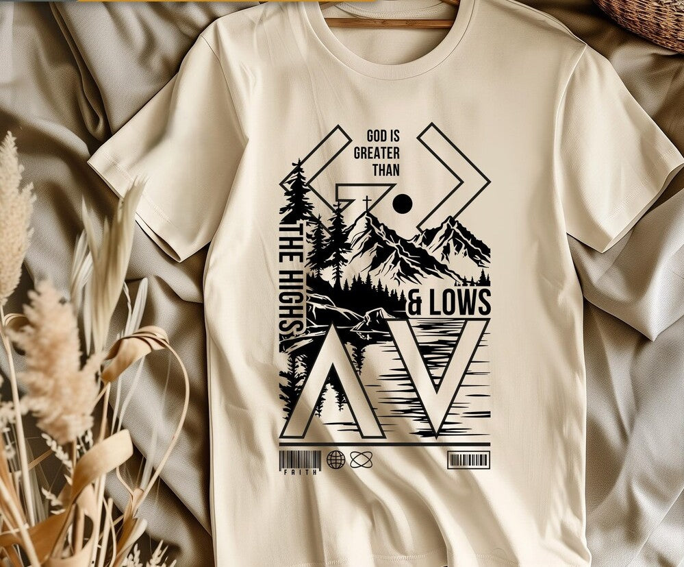 SINGLE COLOR SCREEN PRINT TRANSFER - GOD IS GREATER THAN