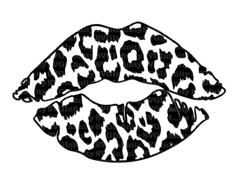 SINGLE COLOR SCREEN PRINT TRANSFER - CHEETAH LIPS