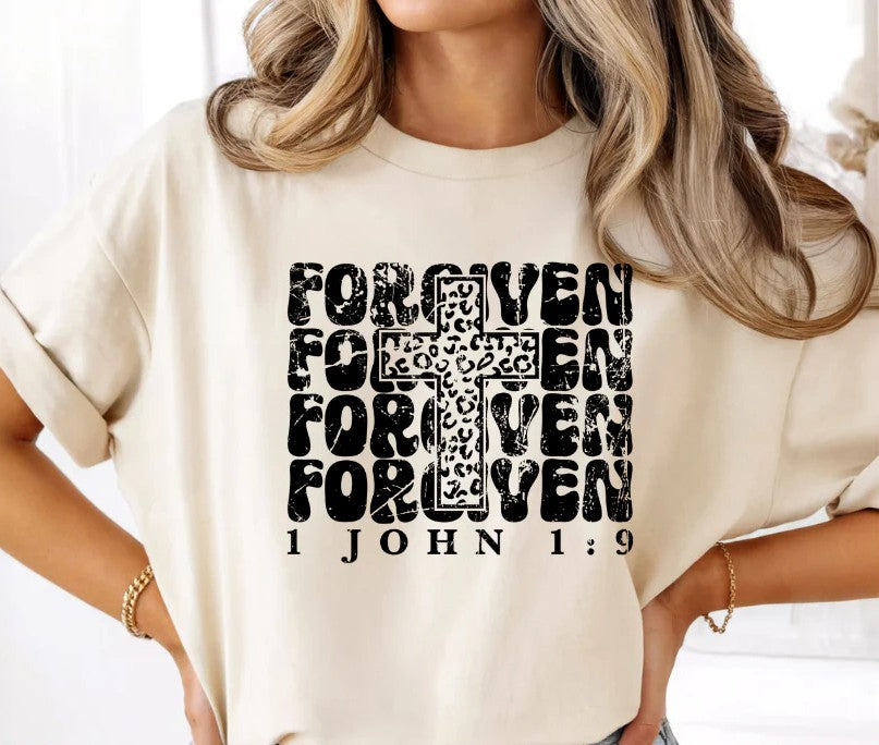 SINGEL COLOR SCREEN PRINT TRANSFER - FORGIVEN