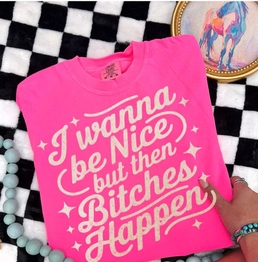 SINGLE COLOR SCREEN PRINT TRANSFER - I WANNA BE NICE