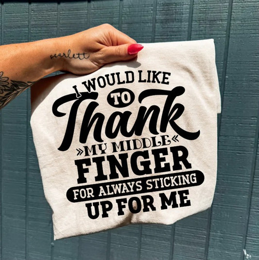 SINGLE COLOR SCREEN PRINT TRANSFER - I WOULD LIKE TO THANK