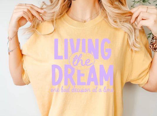 SINGLE COLOR SCREEN PRINT TRANSFER - LIVING THE DREAM