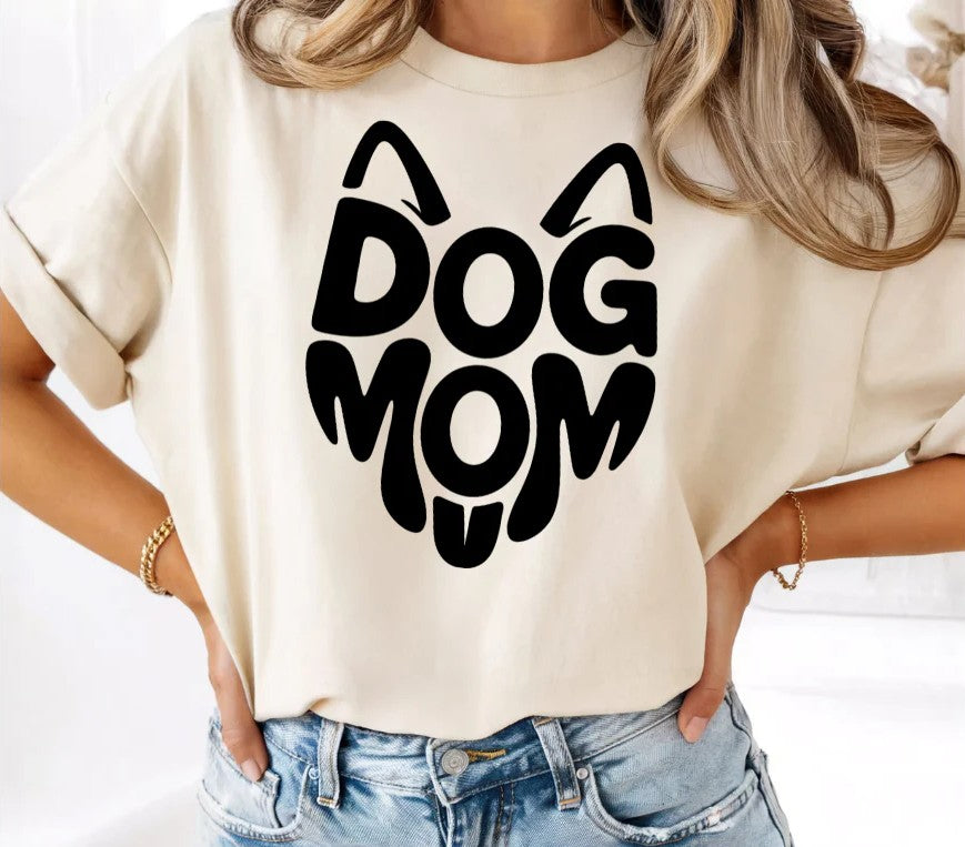 Single Color Screen Print Transfer - Dog Mom