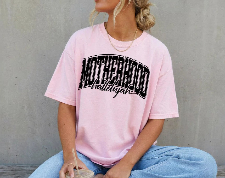 Single Color Screen Print Transfer - Motherhood Hallelujah
