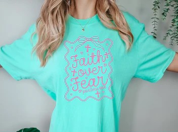 SINGLE COLOR SCREEN PRINT TRANSFERS - FAITH OVER FEAR