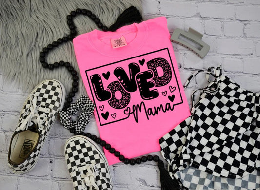 SINGLE COLOR SCREEN PRINT TRANSFER - LOVED MAMA