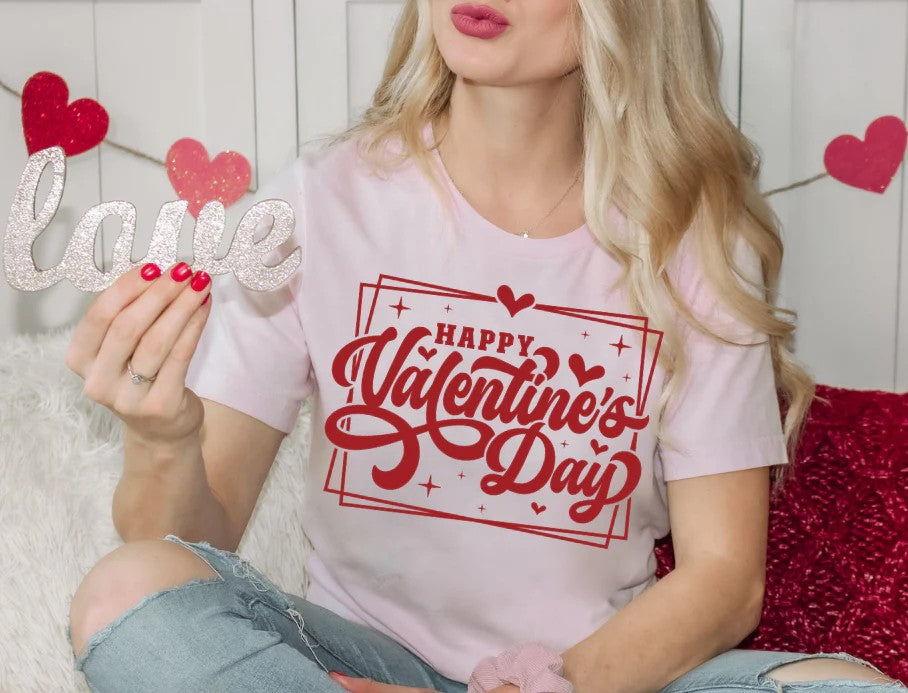 SINGLE COLOR SCREEN PRINT TRANSFER - HAPPY VALENTINE'S DAY