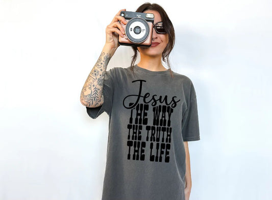SINGLE COLOR SCREEN PRINT TRANSFER - JESUS THE WAY THE TRUTH