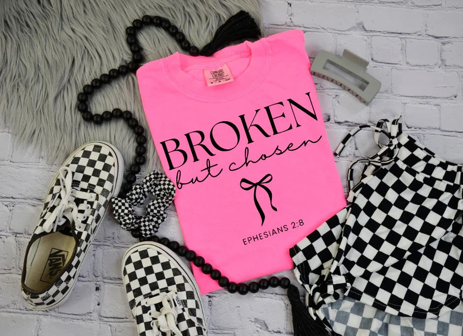 SINGLE COLOR SCREEN PRINT TRANSFER - BROKEN BUT CHOSEN