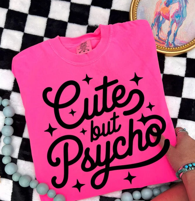 SINGLE COLOR SCREEN PRINT TRANSFER - CUTE BUT PSYCHO