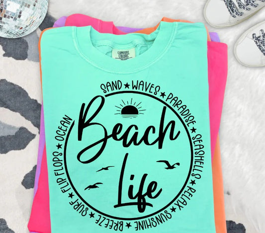 SINGLE COLOR SCREEN PRINT TRANSFER - BEACH LIFE