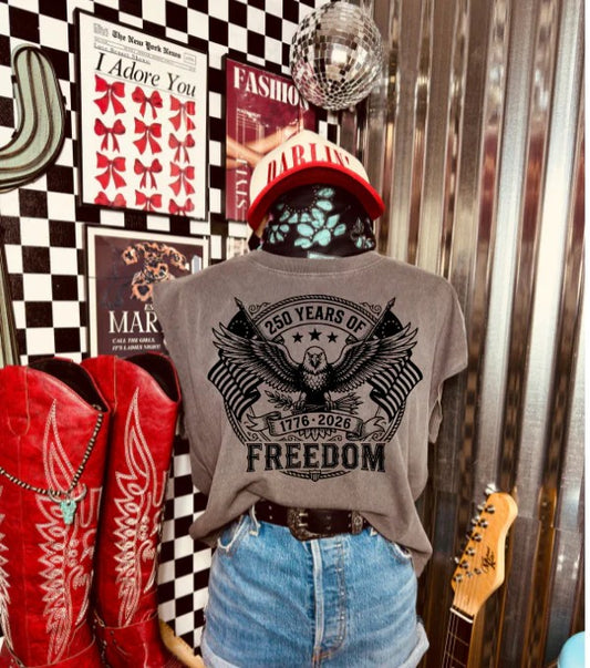 SINGLE COLOR SCREEN PRINT TRANSFER - 250 YEARS OF FREEDOM