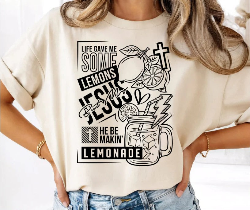 SINGLE COLOR SCREEN PRINT TRANSFER - LIFE GAVE ME SOME LEMONS
