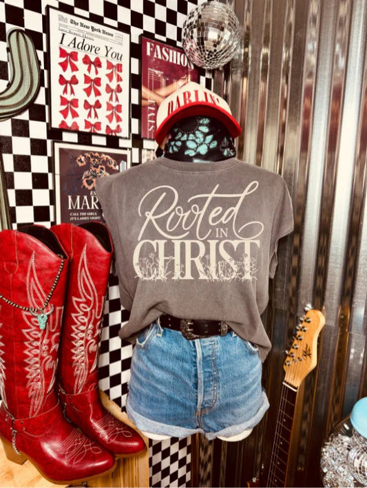 SINGLE COLOR SCREEN PRINT TRANSFER - ROOTED IN CHRIST