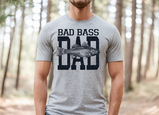 SINGLE COLOR SCREEN PRINT TRANSFER - BAD BASS DAD