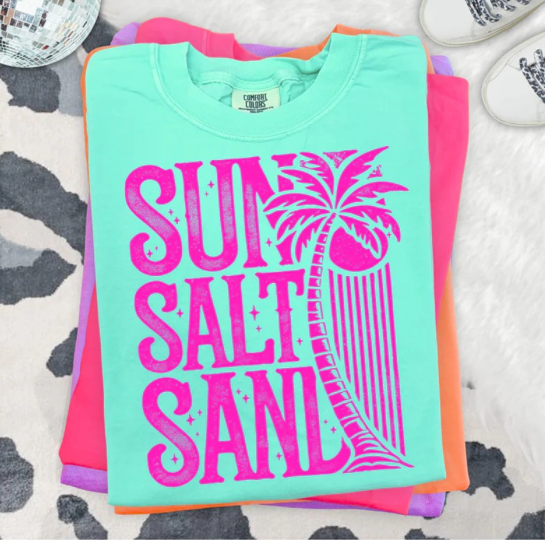 SINGLE COLOR SCREEN PRINT TRANSFER - SUN SALT SAND