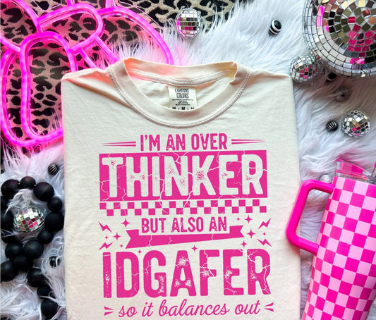 SINGLE COLOR SCREEN PRINT TRANSFER - I'M AN OVER THINKER