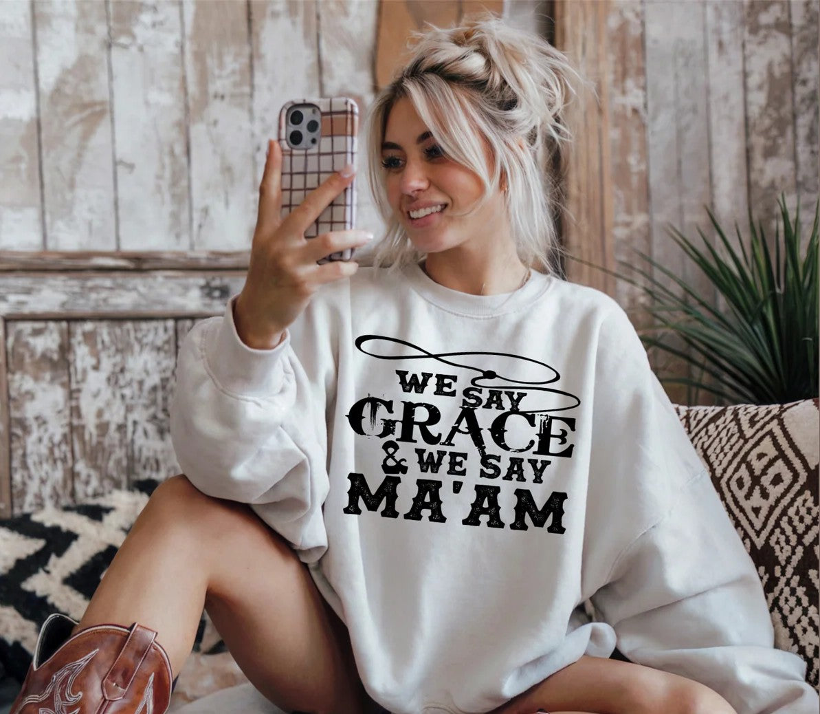 SINGLE COLOR SCREENT PRINT TRANSFER - WE SAY GRACE