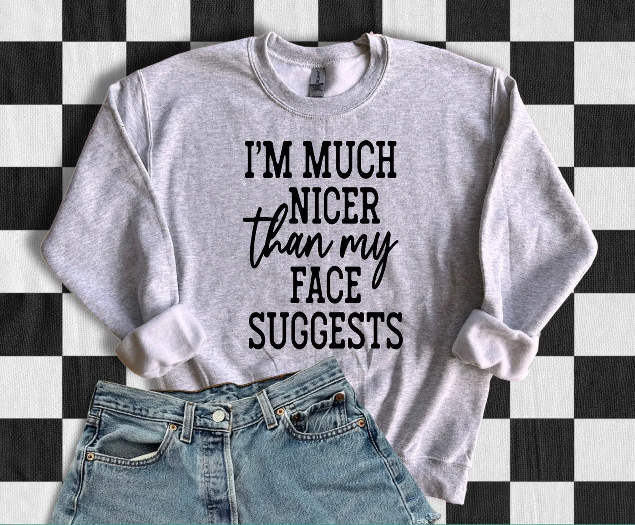 SINGLE COLOR SCREEN PRINT TRANSFER - I'M MUCH NICER