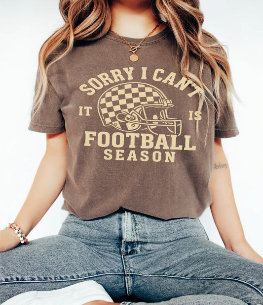 SINGLE COLOR SCREEN PRINT TRANSFER - SORRY I CAN'T IT'S FOOTBALL SEASON