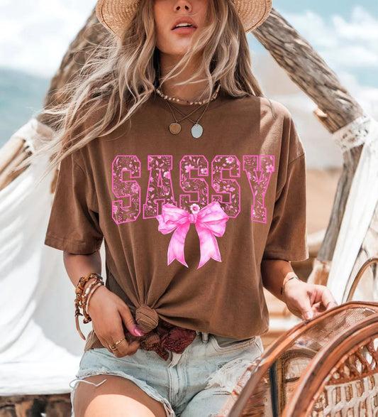 SINGLE COLOR SCREEN PRINT TRANSFER - SASSY FLORAL WITH BOW