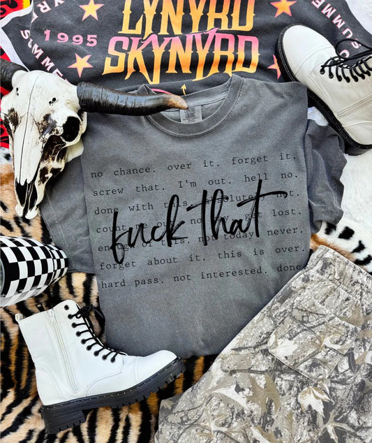 SINGLE COLOR SCREEN PRINT TRANSFER - FUCK THAT