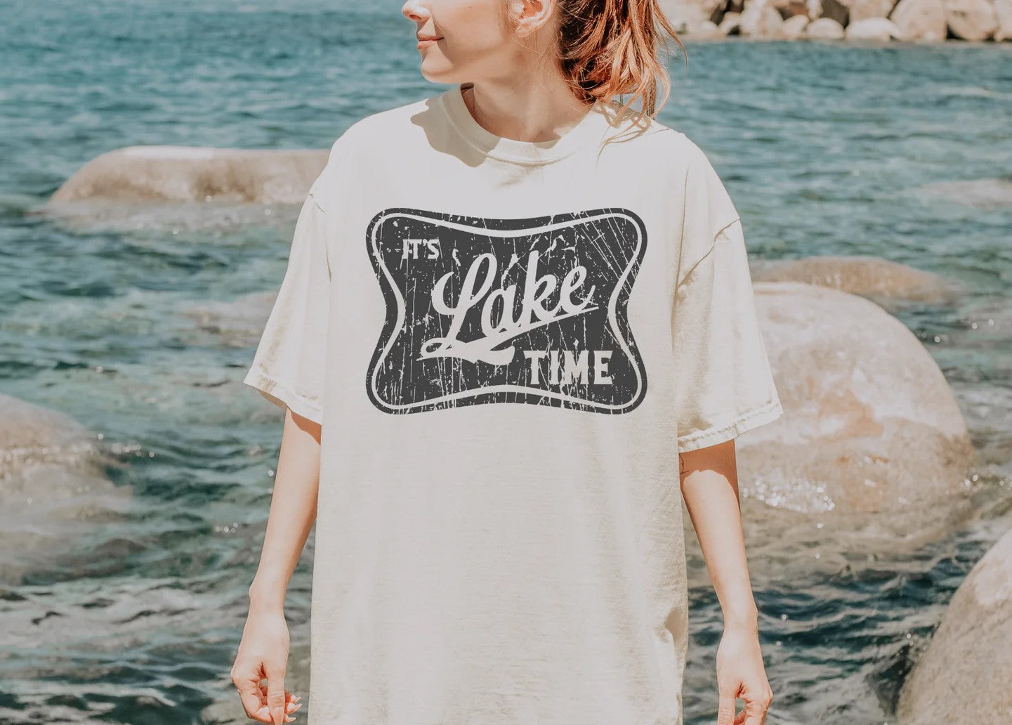 SINGLE COLOR SCREEN PRINT TRANSFER - IT'S LAKE TIME