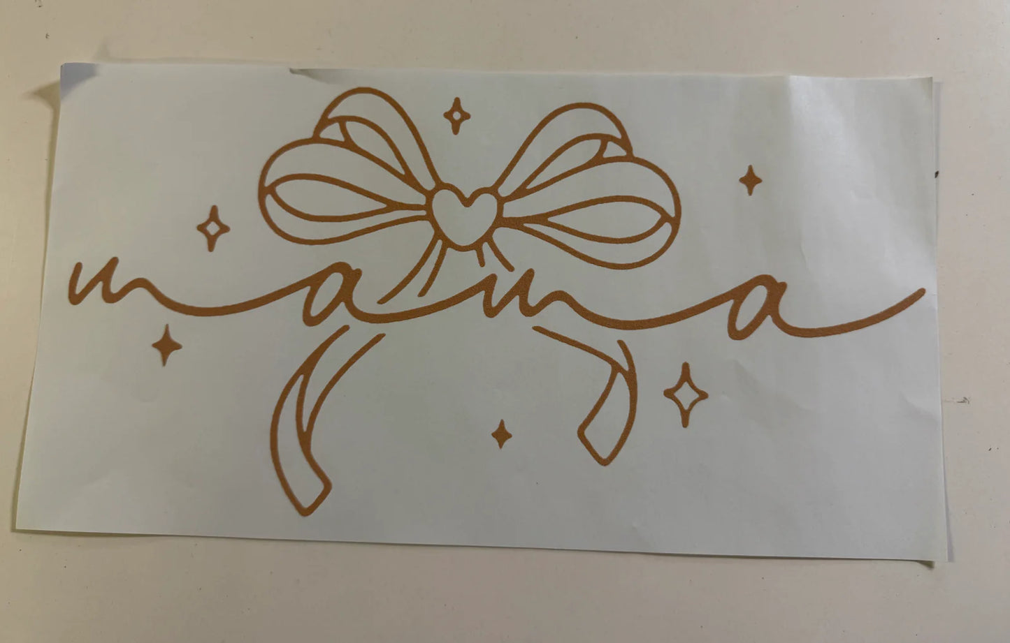 SINGLE COLOR SCREEN PRINT TRANSFER - MAMA BOW