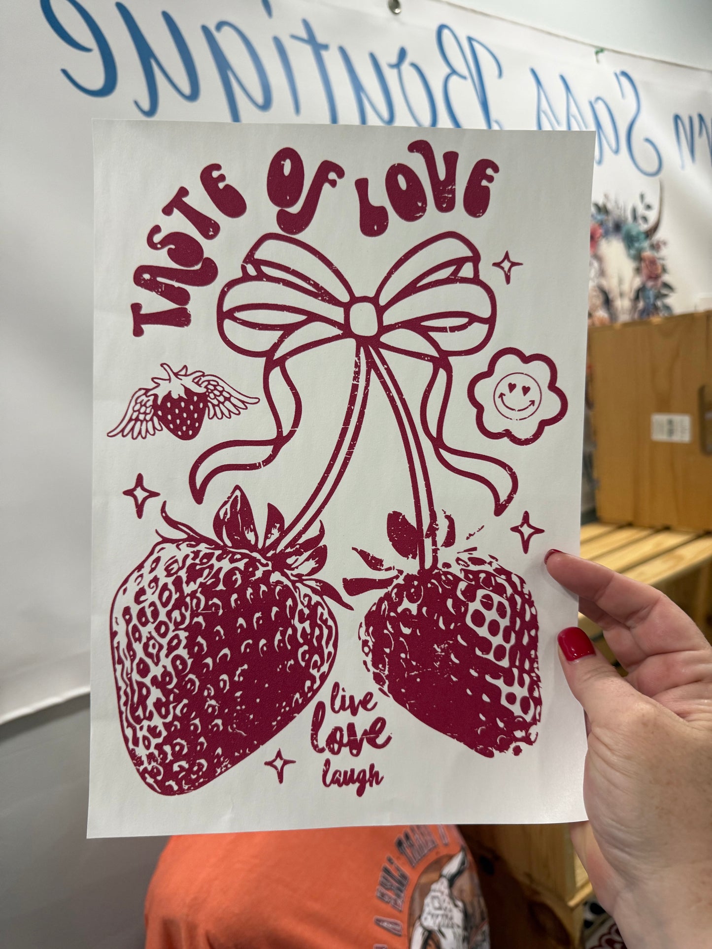 SINGLE COLOR SCREEN PRINT TRANSFER - TASTE OF LOVE