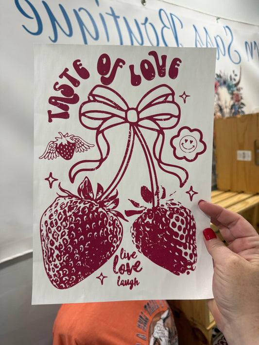 SINGLE COLOR SCREEN PRINT TRANSFER - TASTE OF LOVE