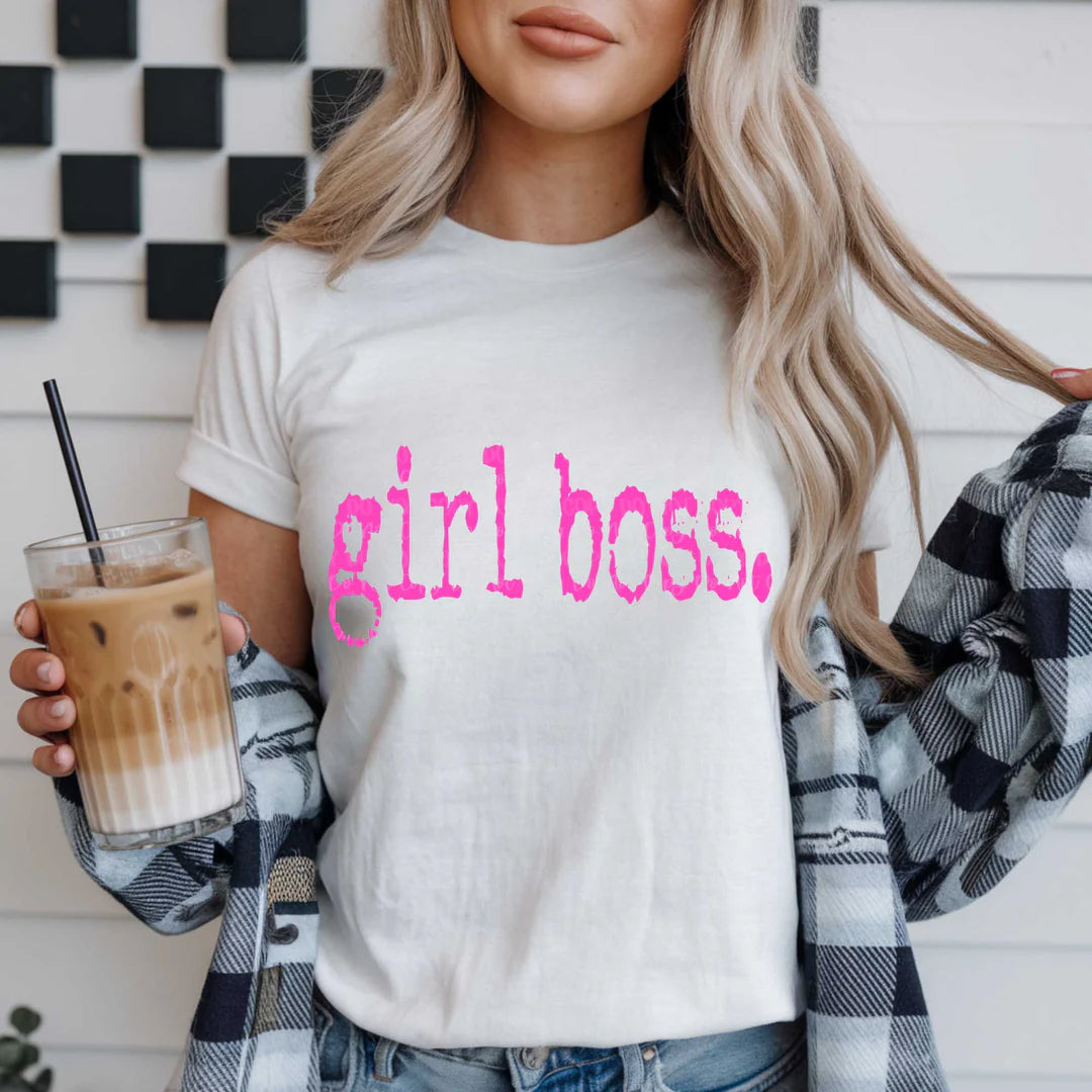SINGLE COLOR SCREEN PRINT TRANSFER - GIRL BOSS
