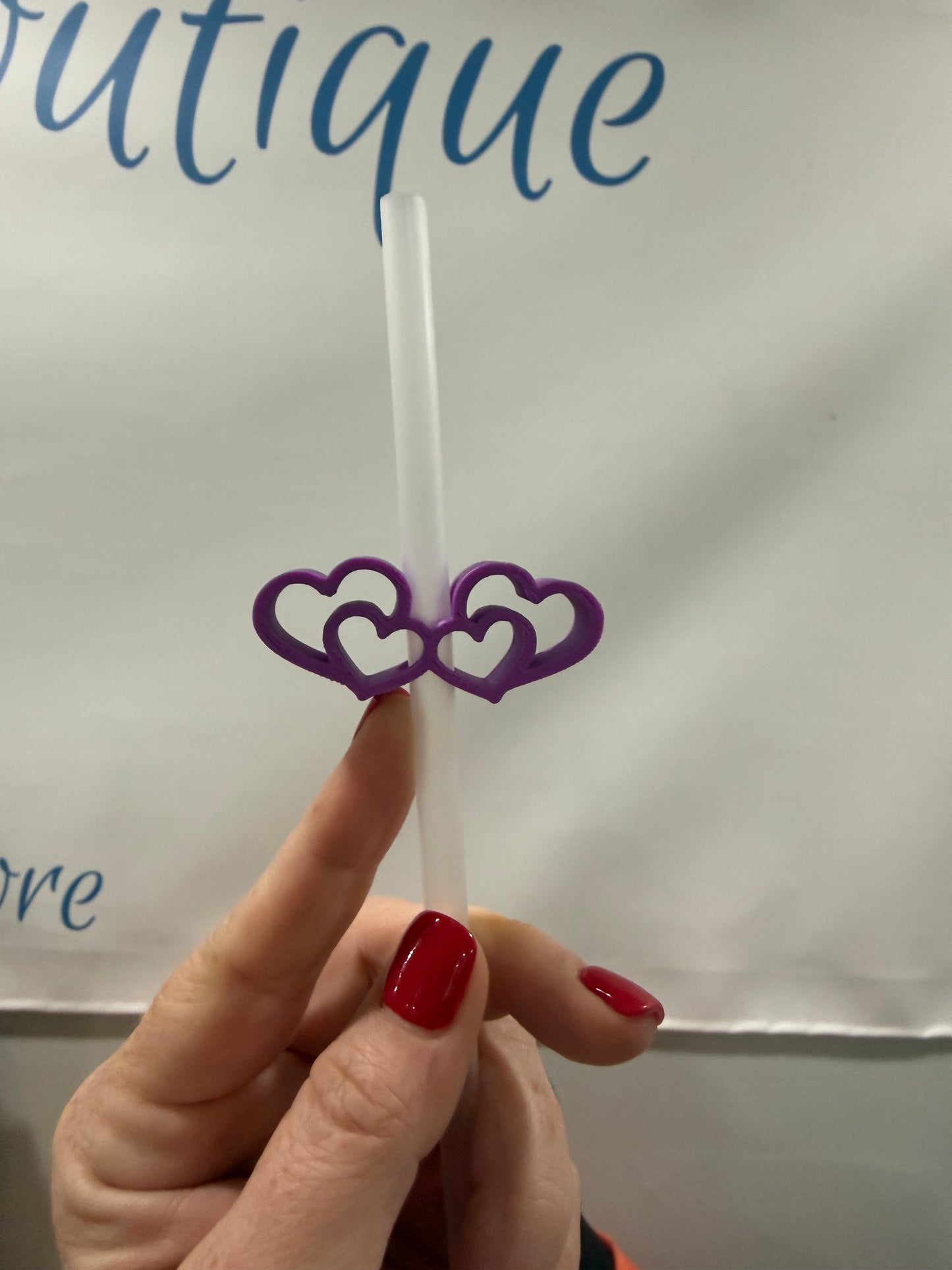 3D Printed Hearts Straw Charm