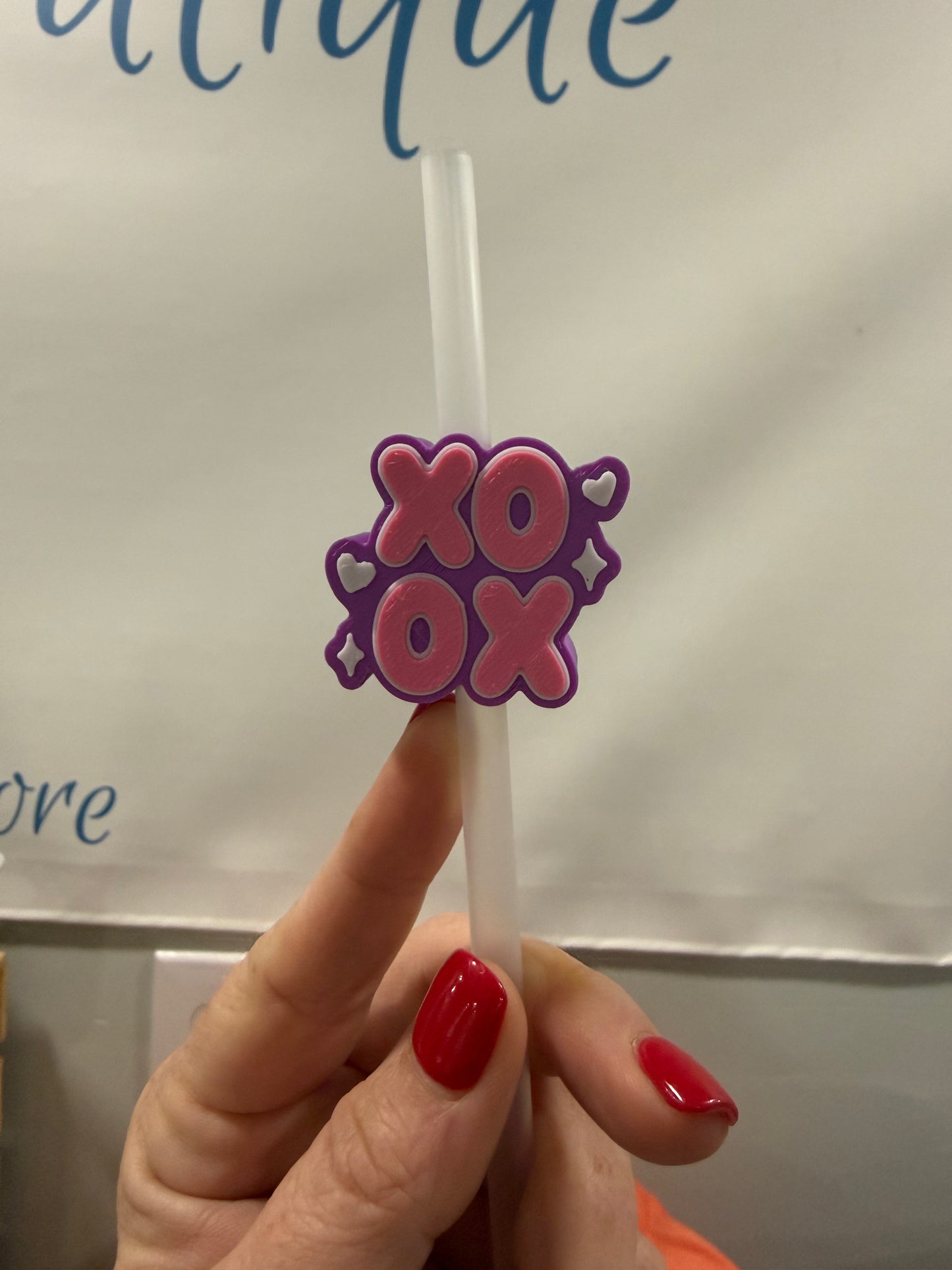 3D Printed XOXO Straw Charm