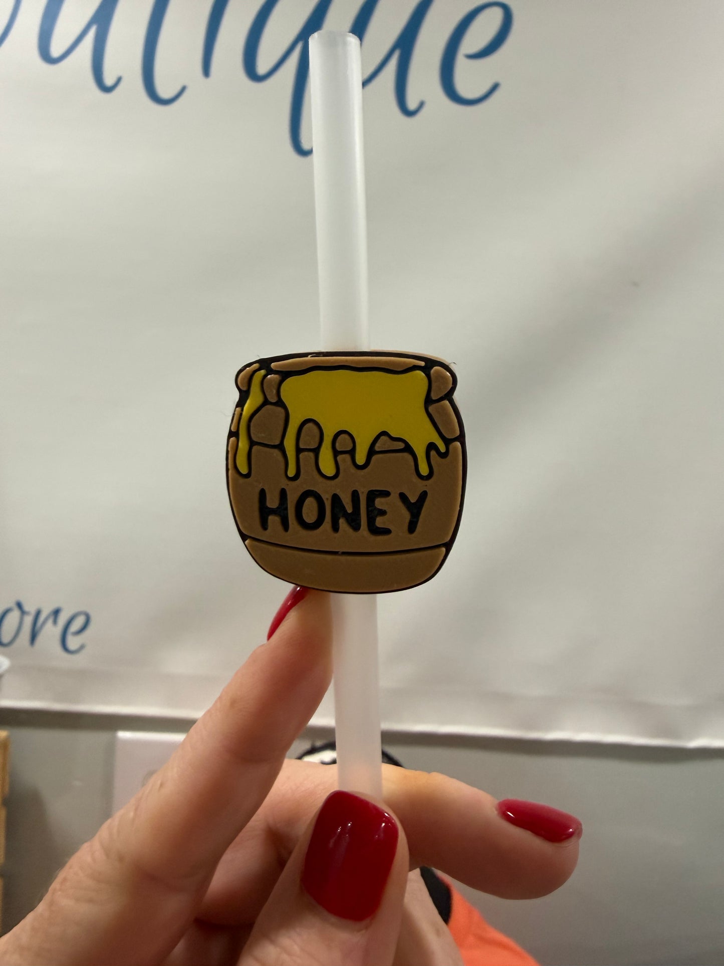 3D Printed Honey Pot Straw Charm