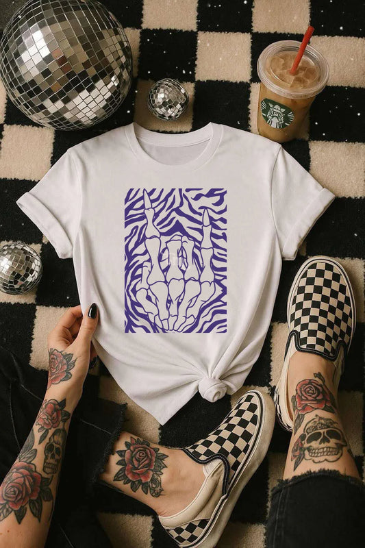SINGLE COLOR SCREEN PRINT TRANSFER - SKELETON HAND