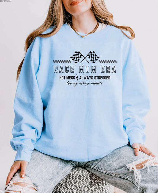 SINGLE COLOR SCREEN PRINT TRANSFER - RACE MOM ERA