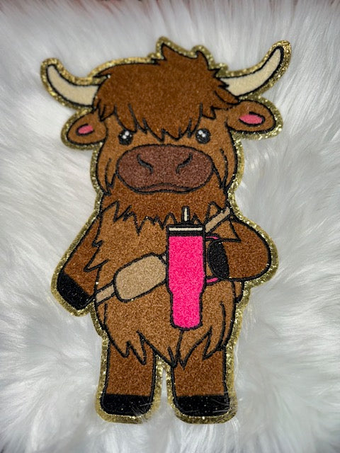 Highland Cow Chenille Patch