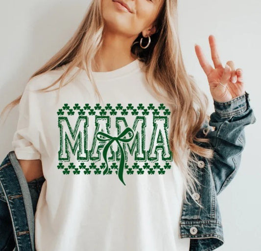 SINGLE COLOR SCREEN PRINT TRANSFER - MAMA DISTRESSED CLOVER