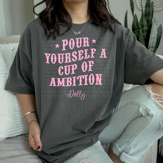 SINGLE COLOR SCREEN PRINT TRANSFER - POUR YOURSELF A CUP